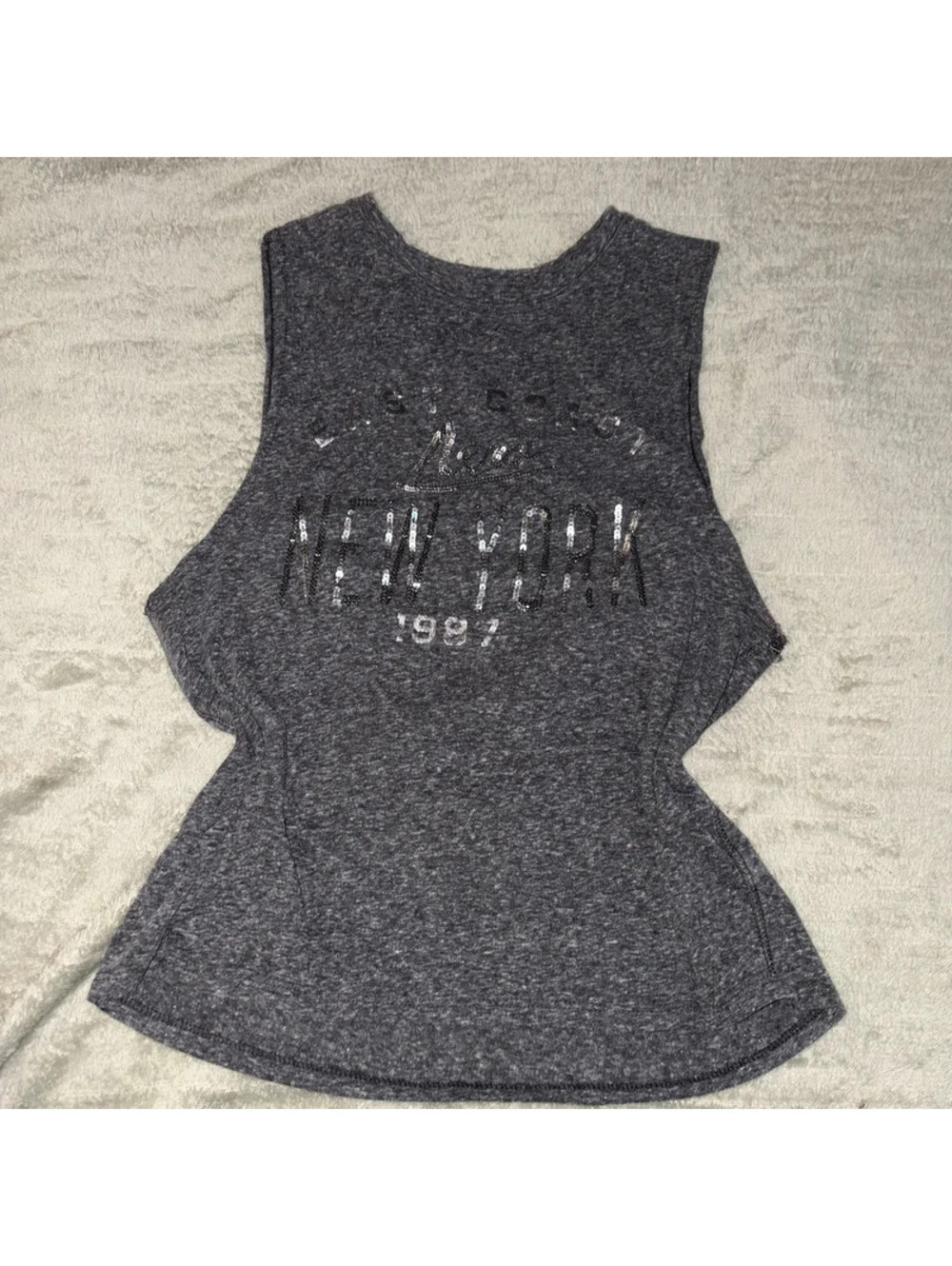 Gray sparkly sequined Y2K Preppy Aeropostale fitted tank top